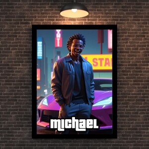 Custom Gangster Portrait – Personalized Bold Pop Art Illustration with Retro, Edgy Vibes