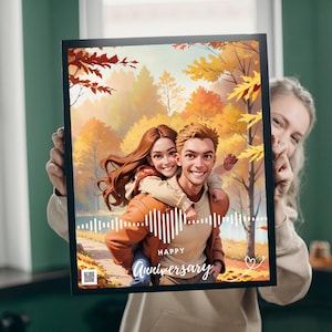 Ritratto di coppia anime personalizzato / Opera d'arte personalizzata in stile cartone animato per anniversari, San Valentino e occasioni speciali
