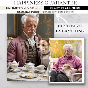 Cartoon Haustier und Besitzer Porträt | Königliches Haustierportrait | Renaissance Tierportrait | Lustiges Haustier Porträt animiert | Individueller Tierportrait Designer