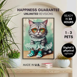 Custom Ugly Pet Portrait – Custom Ugly Cat Portrait, Personalized Badly drawn pet portrait,Bad pet portrait,Funny pet portrait for her grand