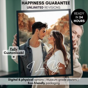 Portrait de couple Anime personnalisé | Animation personnalisée de portrait de couple, cadeau d'anniversaire de rencontre pour petit ami, cadeau sentimental, anniversaire de mariage