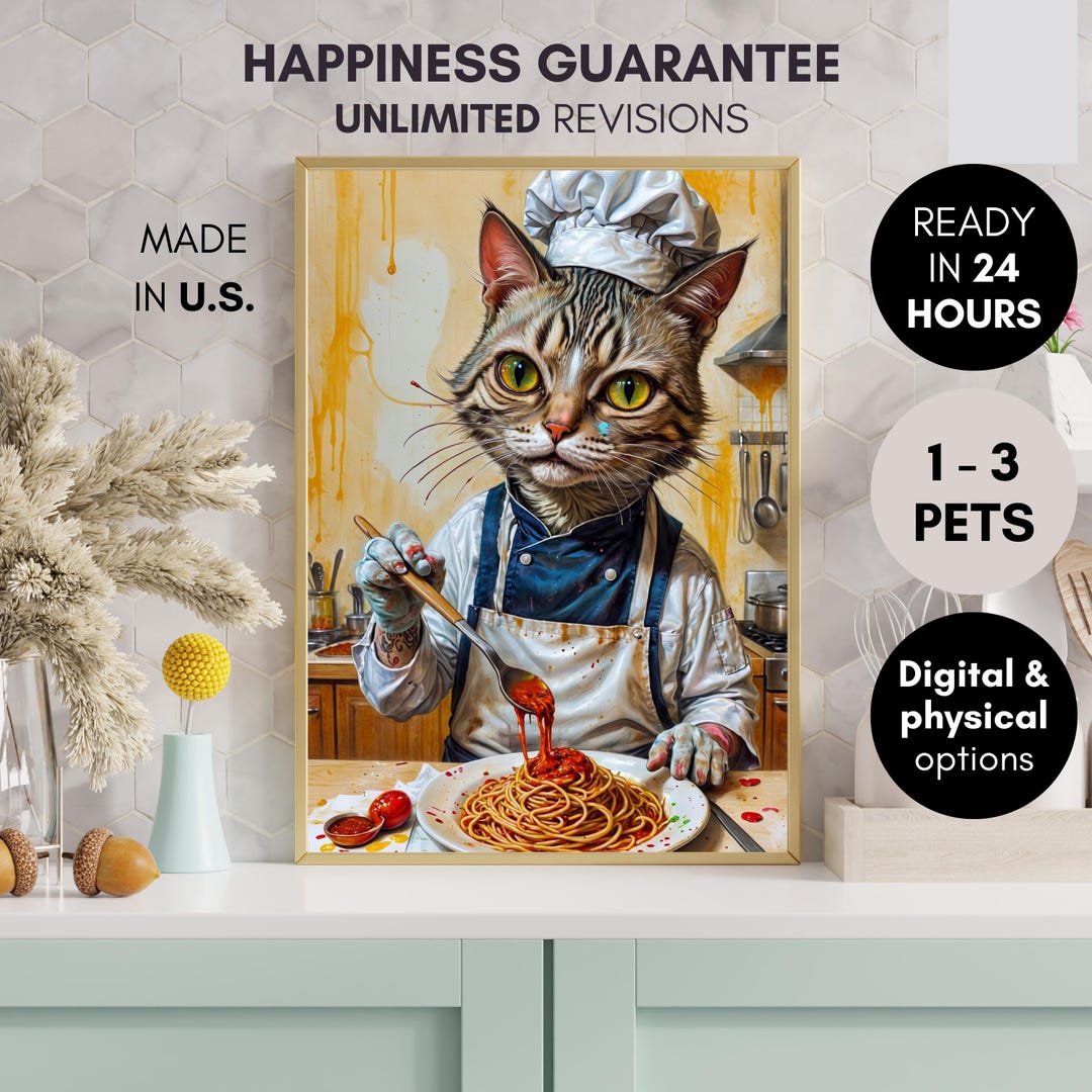 Personalized Ugly Cat Portrait –custom Ugly Cat Portrait, Badly Drawn ...