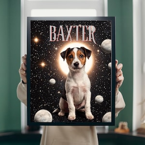 Custom Retro Pet Portrait - Vintage-Style Personalized Pet Art - 70s, 80s, Cosmic & Groovy Animal Portraits - Unique Gift for Pet Lovers
