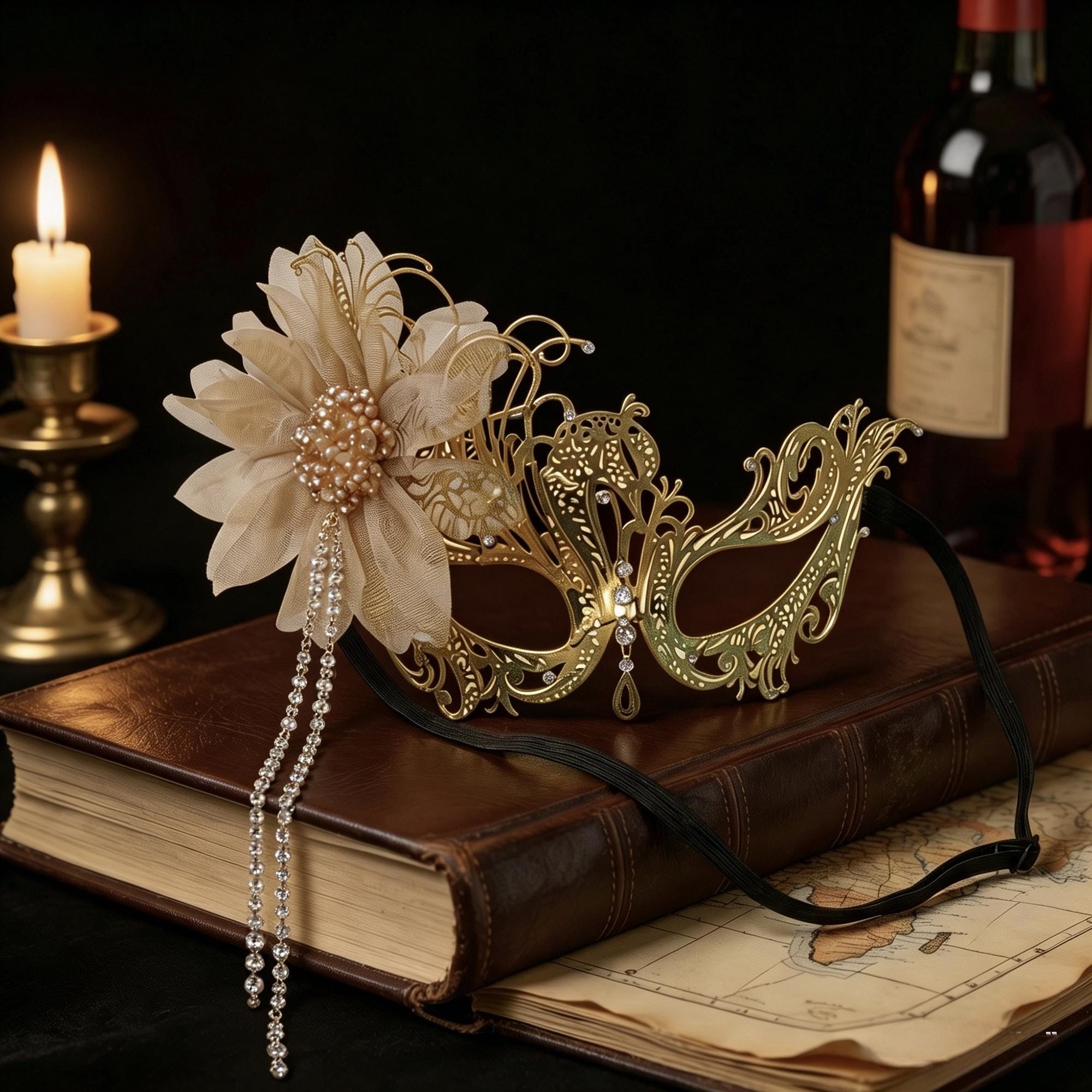 Gold Masquerade Mask, Floral Filigree Mask, Venetian Masquerade Mask, Masquerade Ball Mask, Prom Mask, Masquerade Wedding