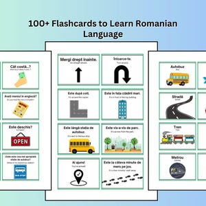 Über 100+ Rumänisch Karteikarten für Anfänger – Lerne Rumänisch Sprache für Reisen | Druckbare Lernkarten | Rumänisch für Anfänger