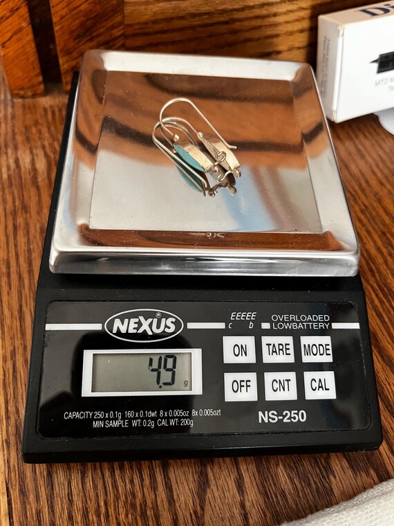 Native Signed Sterling Silver Turqoiuse Earrings - image 6