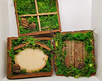Handmade Enchanted Evergreen Lantern Wall Decor Table Nightlight