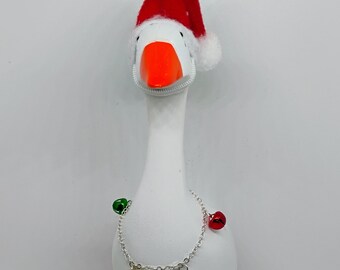 Jingle Bells and Santa Hat Christmas Accessories for 7 Inch Desk Goose Clothes