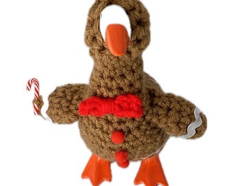 Gingerbread Man Outfit with candy cane for 7 Inch Desk Goose Clothes