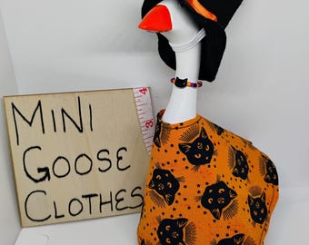 Cat Dress and Necklace With Witch Hat Halloween Outfit for 7 Inch Desk Goose Clothes