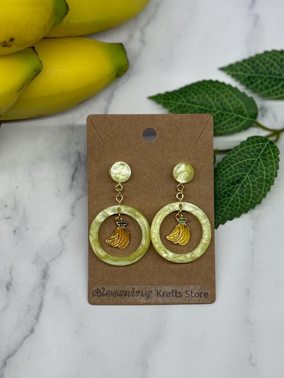 Cute Tropical Banana Stud Earrings