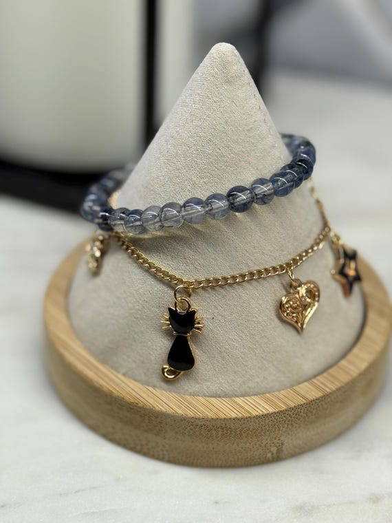 Cute Cat Charm Bracelet 2pc set