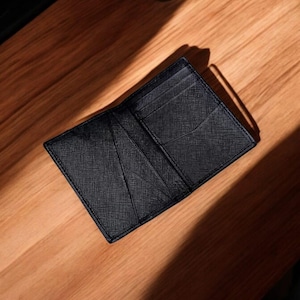 Billetera inteligente de diseño antiguo para hombre - Billetera para hombre - Billetera para hombre plegable - Billetera de cuero negra - Regalo para papá, el mejor regalo para él