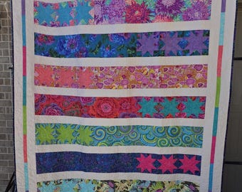 Twin Quilt featuring Kaffe Fassett Fabrics in BRIGHT colors