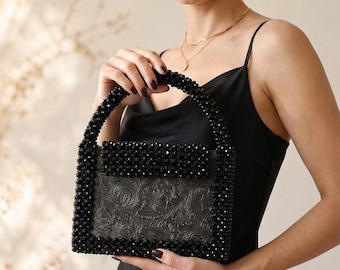 Elegant Evening Bag, Shimmering Beaded Bag, Special Occasion Purse, Wedding Guest Clutch