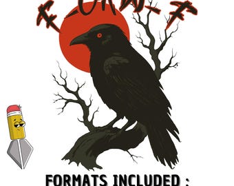 F-CAW-F Raven Digital PNG | Crow Bird Humor Design | Printable Sarcastic Bird Art | Digital Download for DIY Gothic Style Gifts