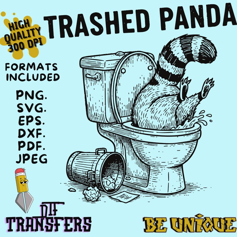 Trashed Panda Trashed Panda PNG SVG Funny Trash Panda Raccoon Vintage Humor Design ...