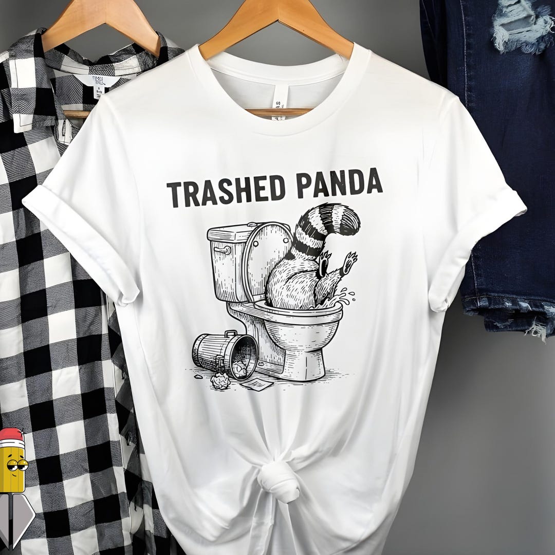 Trashed Panda Trashed Panda PNG SVG Funny Trash Panda Raccoon Vintage Humor Design ...
