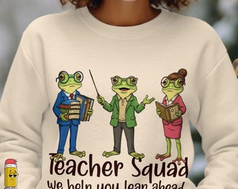Teacher Squad PNG Frog Design, Teacher Appreciation Png, Funny Teacher Team Graphic, School Staff Shirt, Classroom Humor, Back to School Png