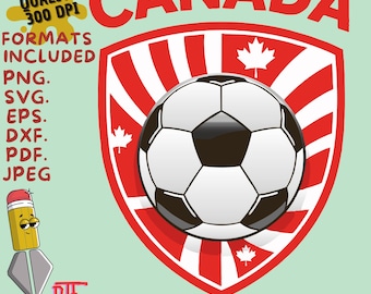 Canada Soccer Shield Logo PNG SVG Canadian Football Badge Clipart Maple Leaf Soccer Emblem Red White Canada Team Design