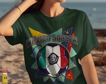 Mexico Soccer Retro Sunburst Design PNG SVG Mexican Flag Football Graphic Vintage Mexico Soccer Art