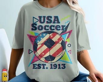 USA Soccer Png Svg Retro American Flag Soccer Ball Design Vintage Distressed US Football Graphic USA Team Pride Art Patriotic Sports Clipart