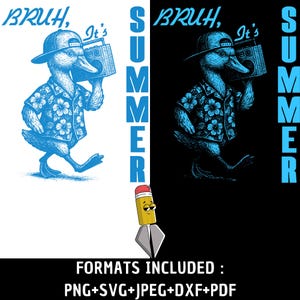 Zabawne lato, SVG PNG, Bruh It's Summer Shirt Design, Retro Summer Goose PNG, Modne Vintage Summer, Plaża SVG, Wakacje Png, Naklejki