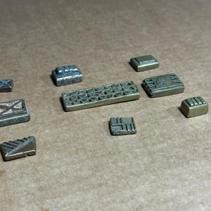 Antique African Akan Ashanti Gold Weights, 9 Small Pieces