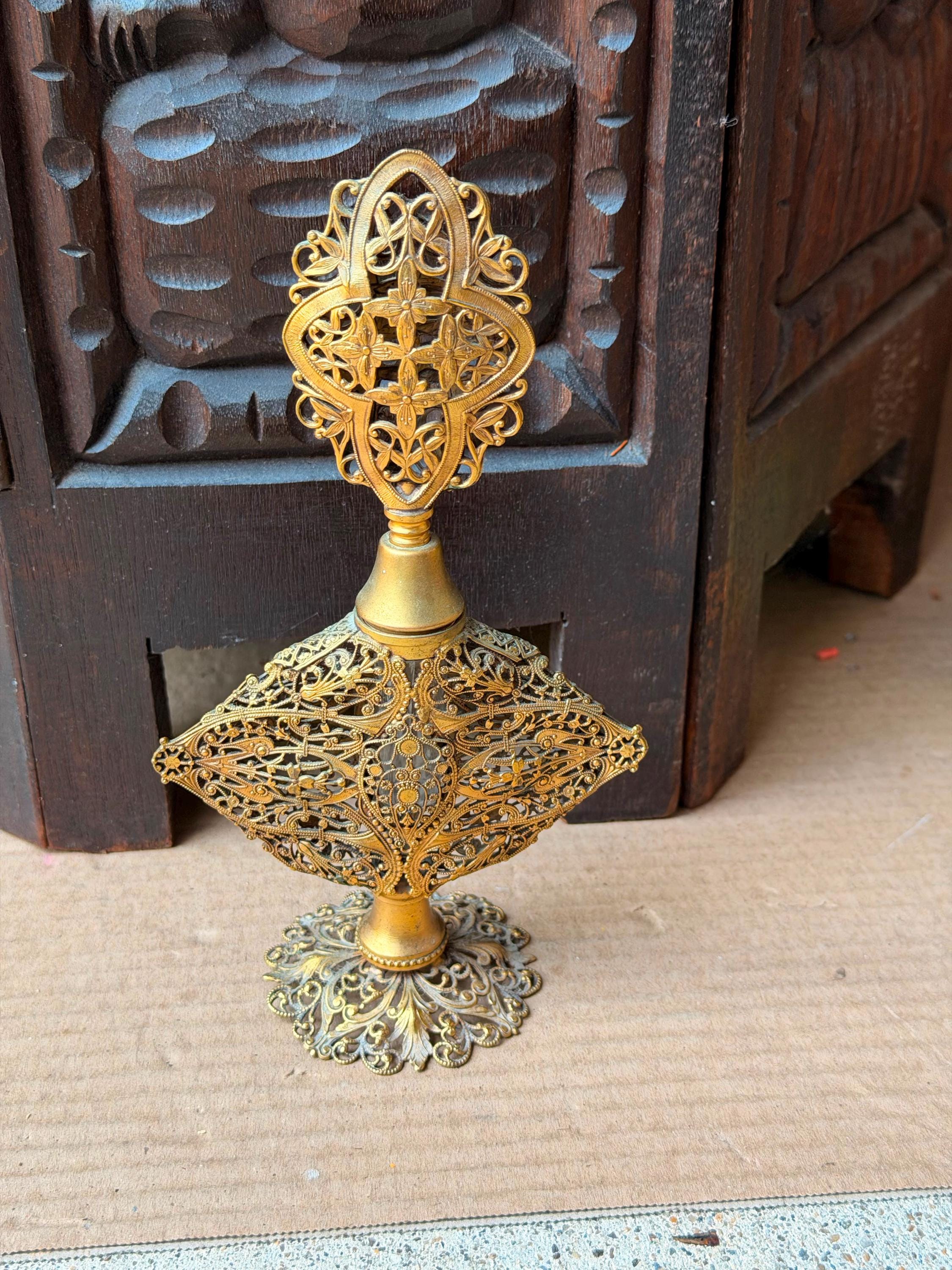 Brass Ormolu Perfume Bottle - Etsy