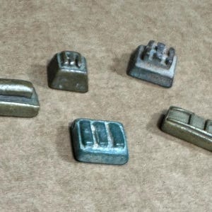 Antique African Akan Ashanti Gold Weights, 5 Small Pieces