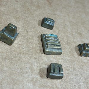 Antique African Akan Ashanti Gold Weights, 5 Small Pieces