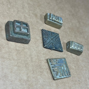 Antique African Akan Ashanti Gold Weights, 5 Small Pieces