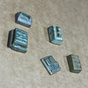 Antique African Akan Ashanti Gold Weights, 5 Small Pieces