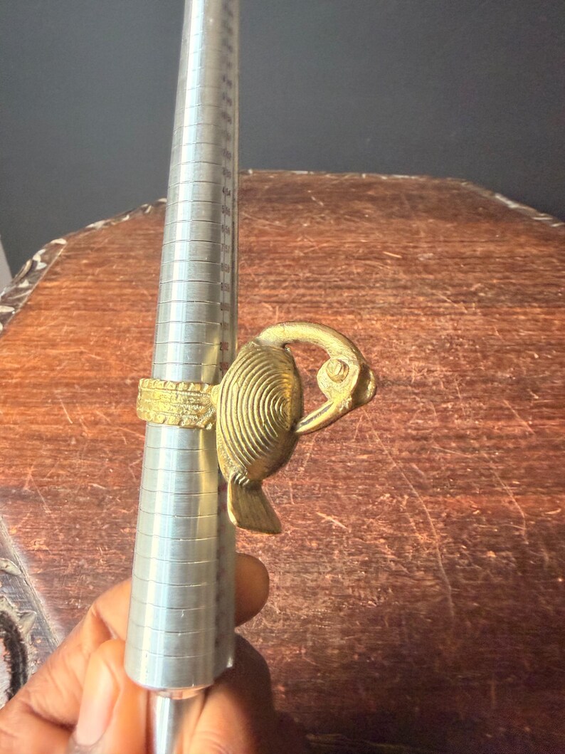 Bird Ringing Colored Rings Vintage Akan Ashanti Lost Wax Cast Brass Sankofa Bird Ring West African ...