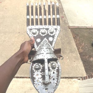 Bamana Marka N'tomo Metal-Clad Mask - African Art 23"