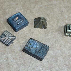 Antique African Akan Ashanti Gold Weights, 5 Small Pieces