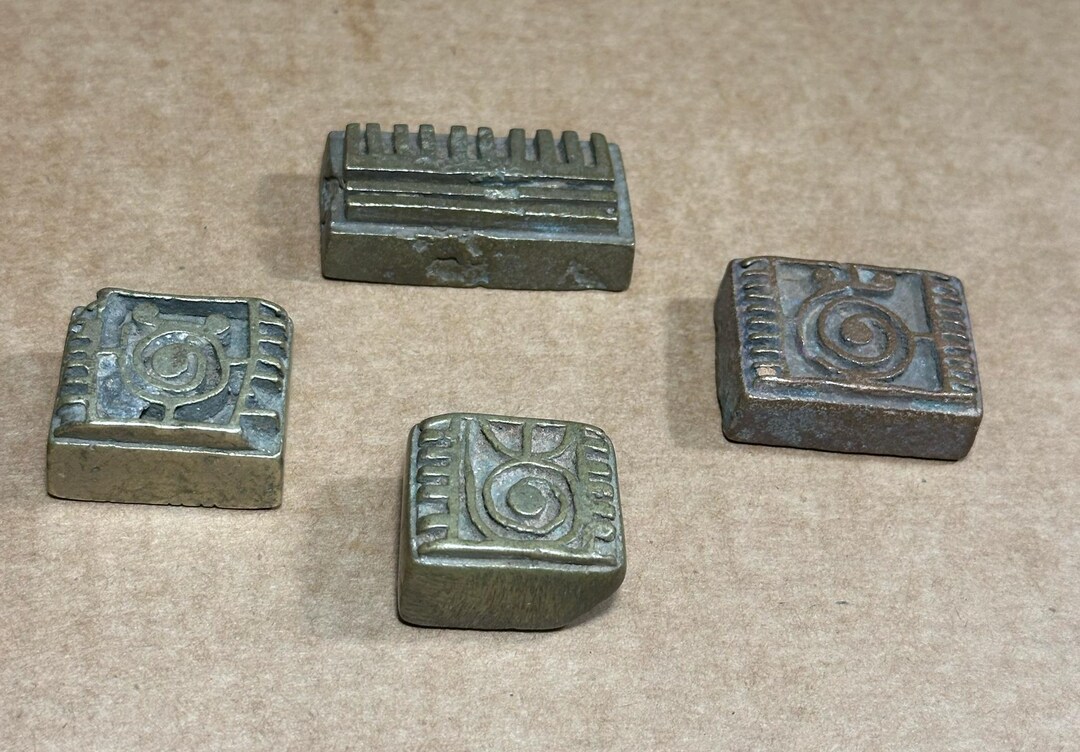antique-african-akan-ashanti-gold-weights-4-large-pieces-etsy