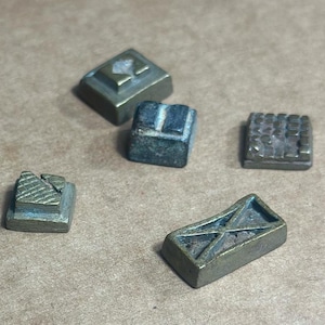 Antique African Akan Ashanti Gold Weights, 5 Small Pieces