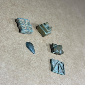 Antique African Akan Ashanti Gold Weights, 5 Small Pieces