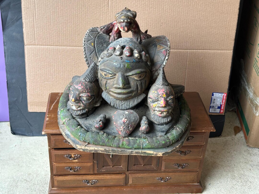 Rare Old Yoruba Egungun Headdress Plateau – Complex Iconography Nigeria ...