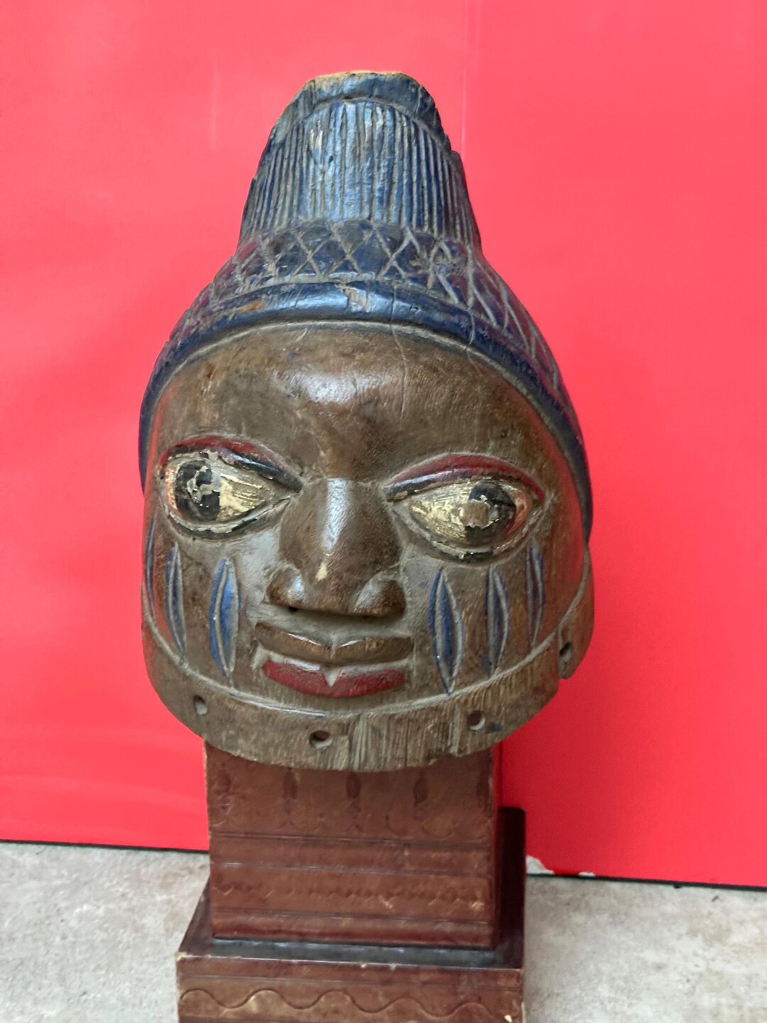 VINTAGE Yoruba Gelede Helmet Mask (ipele) | Ancestral Female Spirit ...