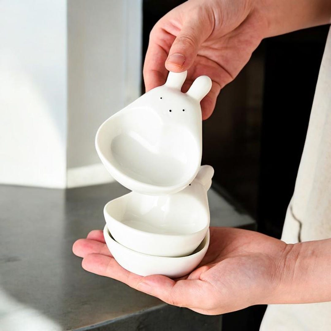 Ceramic Rabbit Sauce Dish With Handle for Chopsticks Cute Japanese ...