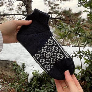 Handmade Wool Socks Warm Winter Socks Great for Hiking Extra Thick Socks Cozy socks lambs wool Black Socks Bobby Gift Socks