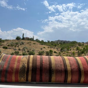 Handgeweven Turkse kelim kussensloop 12 x 36: bankaccentkussen
