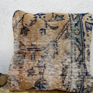 Türkisches Teppichkissen, 16x16 Kelim Kissen, Vintage Kelim Kissen, ethnisches Kelimkissen, Wohnkultur, Kissenbezug, Dekokissen