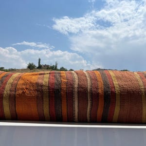 Ethnic Kilim Pillow, 12x36 Turkish Kilim Pillow, Bohemian Kilim Pillow, Tribal Couch Pillow, Vintage Kilim Pillow, Floor Cushion Cover
