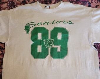 Vtg 80s 1989 Mulvane High Seniors soft tee large XL XXL