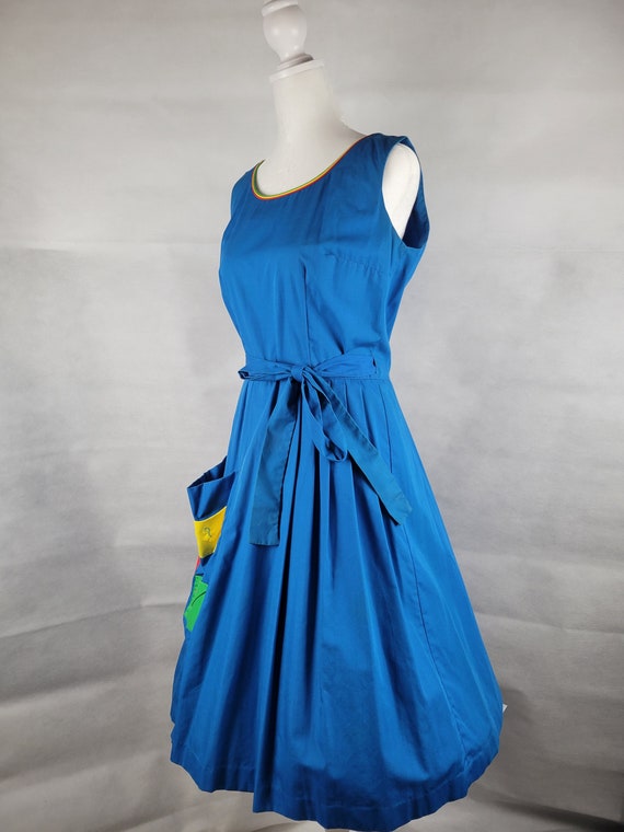Vtg 1950s 60s Beach Wrap dress with fun novelty p… - image 7
