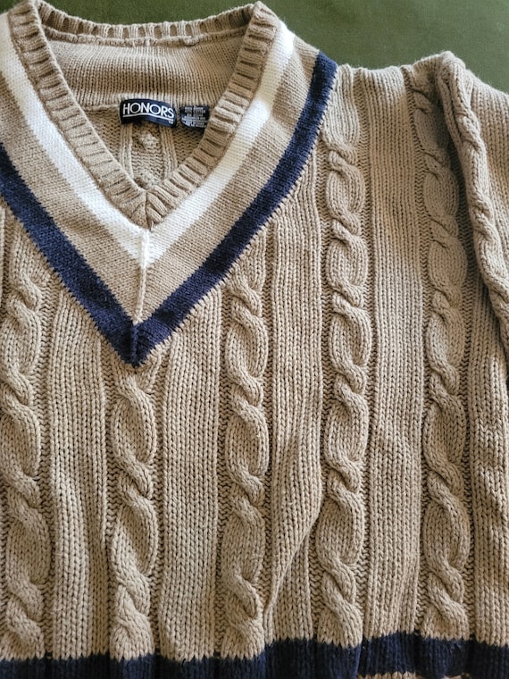 Vtg 1990s Chunky knit Preppy sweater sz large