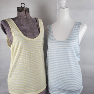 Two for 20 vtg 1970s striped Tank Tops medium As-Is image 1